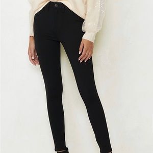 Black Size 12 Skinny Sateen Ponte Pants
